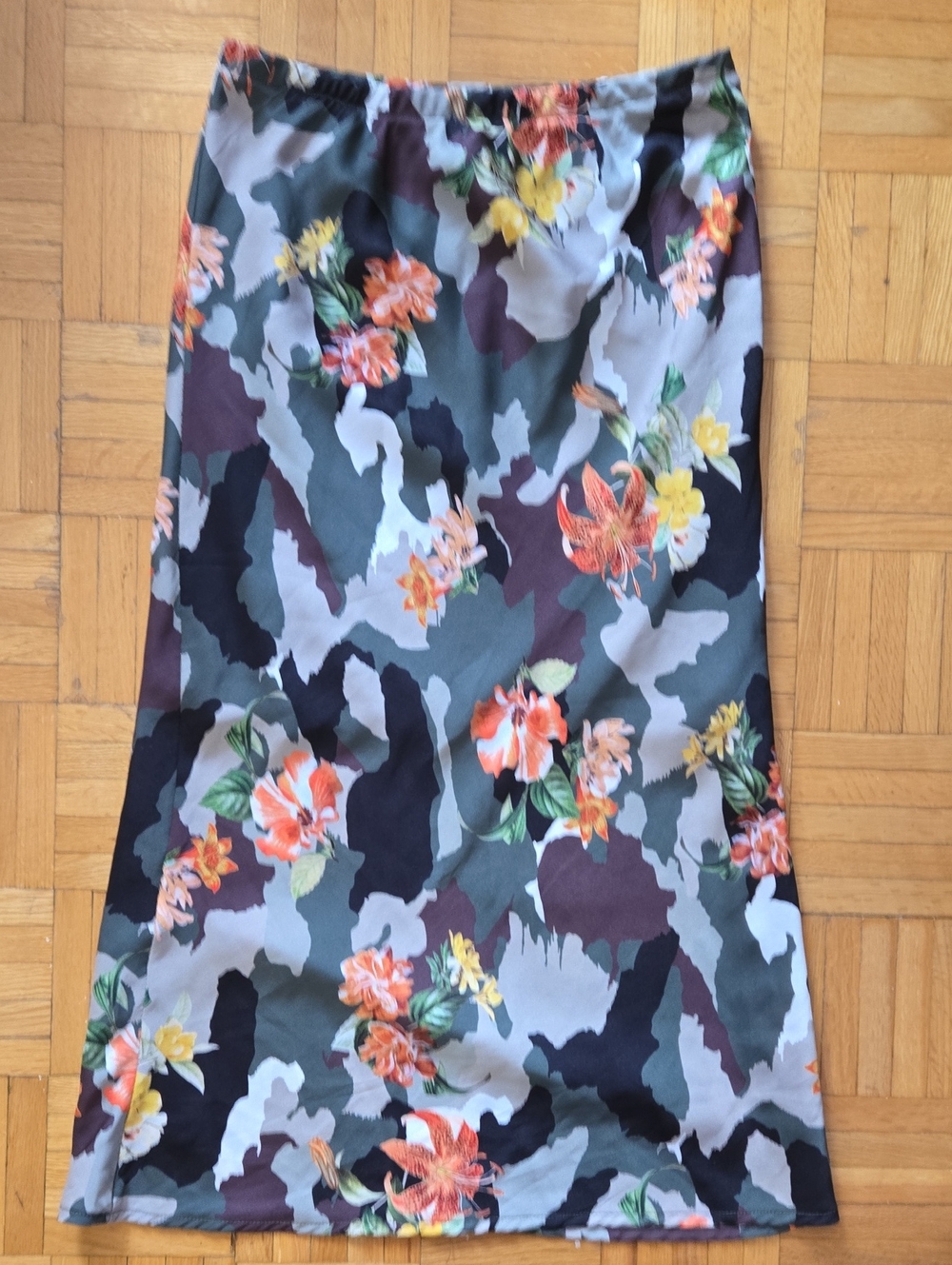 Floral Camo Maxi Skirt - Green Multi